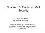 Chapter 15: Electronic Mail Security - slide 1