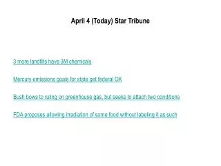 April 4 (Today) Star Tribune