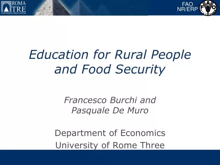 education for rural people and food security