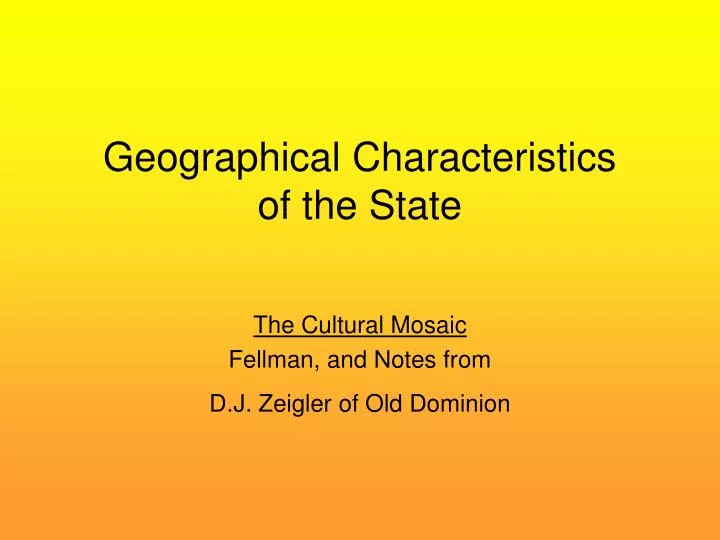 geographical characteristics of the state