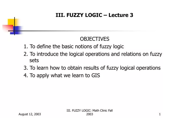 iii fuzzy logic lecture 3