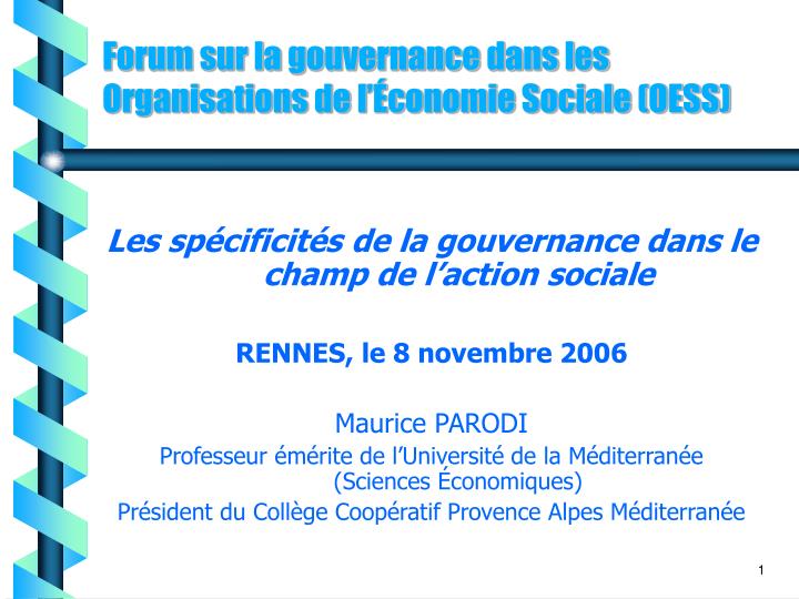 forum sur la gouvernance dans les organisations de l conomie sociale oess