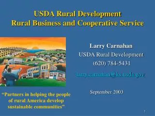 USDA Rural Development Rural Business and Cooperative Service
