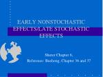 EARLY NONSTOCHASTIC EFFECTS/LATE STOCHASTIC EFFECTS - slide 1