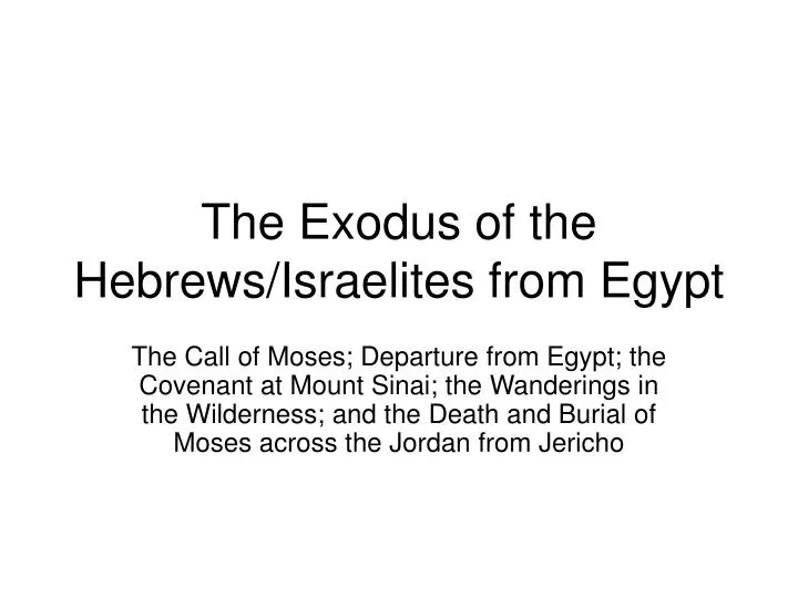 the exodus of the hebrews israelites from egypt