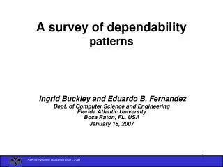 A survey of dependability patterns