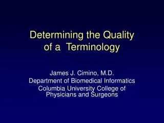Determining the Quality of a Terminology
