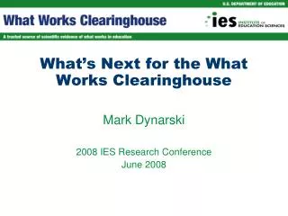 What’s Next for the What Works Clearinghouse