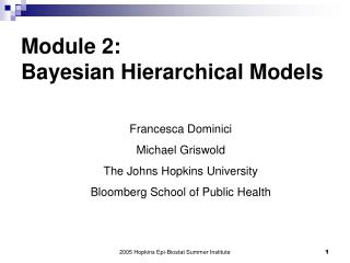 Module 2: Bayesian Hierarchical Models