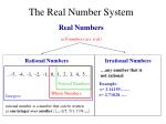 The Real Number System - slide 1