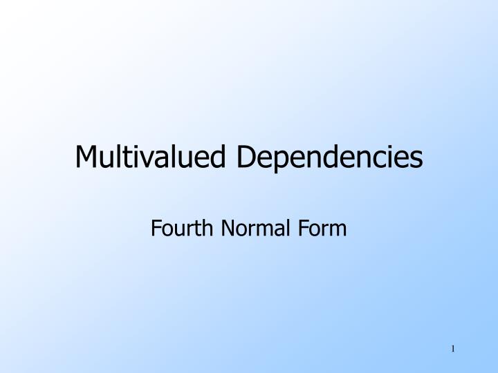 multivalued dependencies