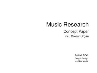 Music Research Concept Paper incl. Colour Organ