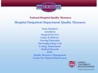 Hospital Outpatient Department Quality Measures