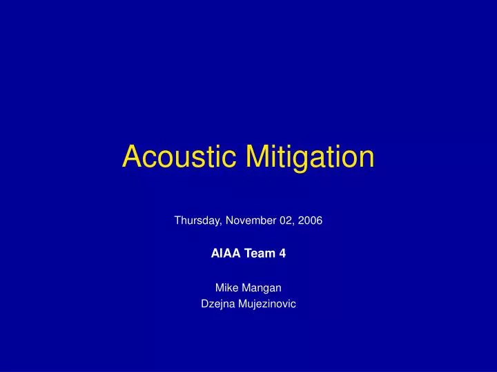 acoustic mitigation