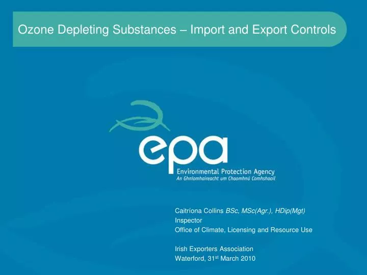 ozone depleting substances import and export controls