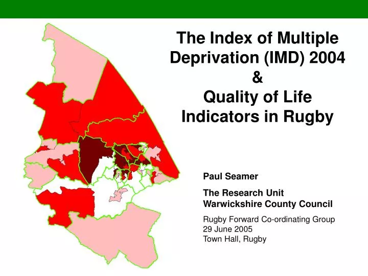 the index of multiple deprivation imd 2004 quality of life indicators in rugby