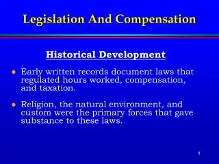 Legislation And Compensation