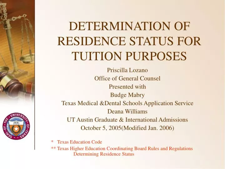 determination of residence status for tuition purposes