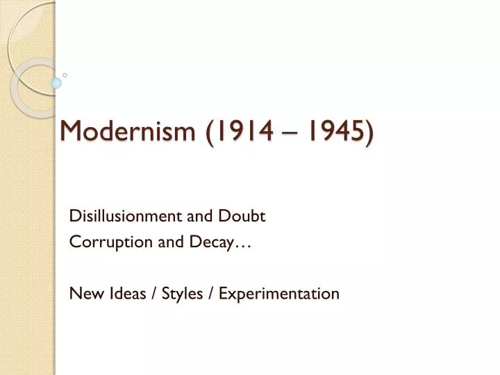 modernism 1914 1945