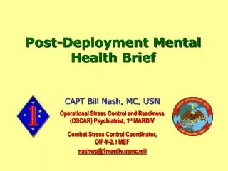 Post-Deployment Mental Health Brief