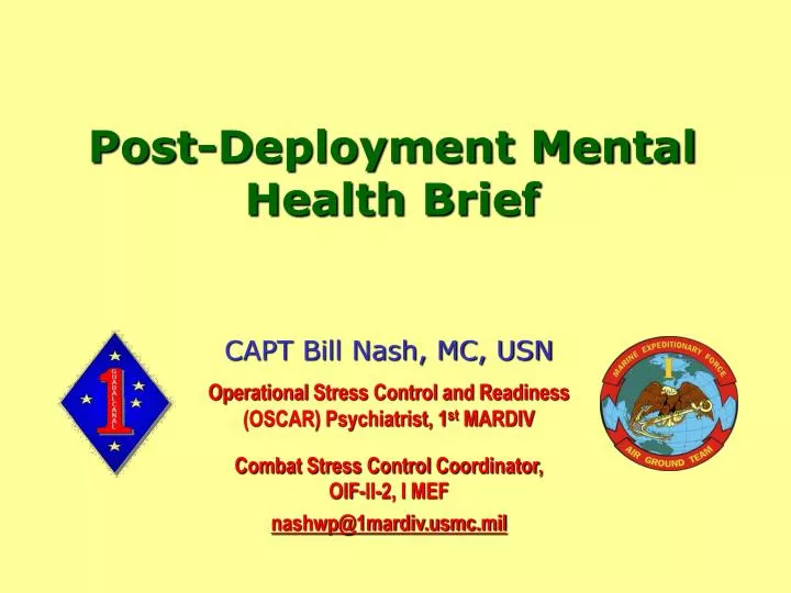capt bill nash mc usn operational stress control and readiness oscar psychiatrist 1 st mardiv