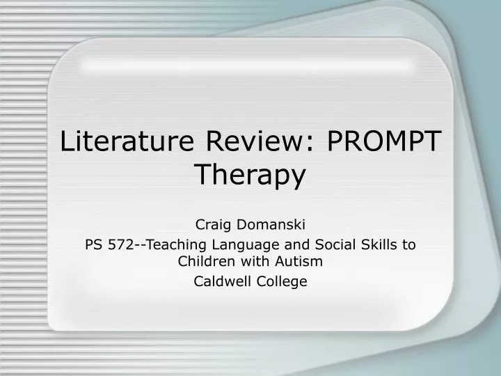 literature review prompt therapy