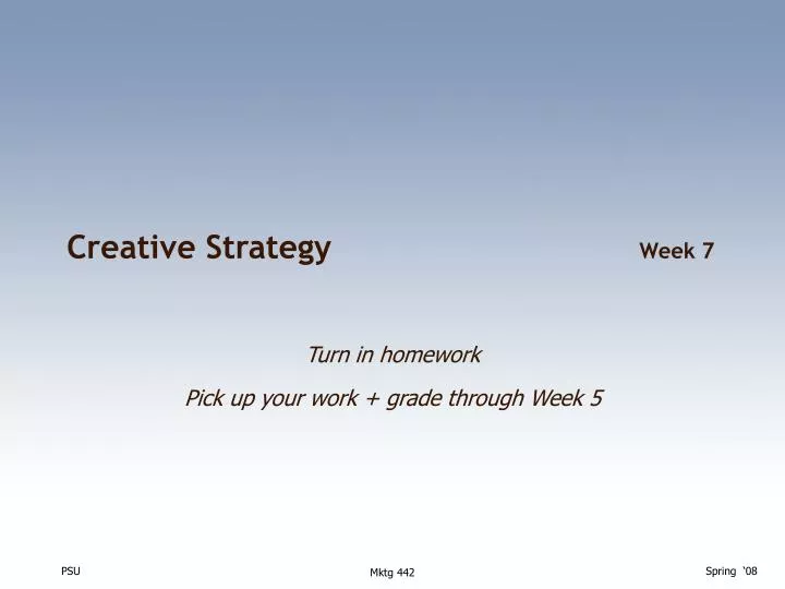 creative strategy week 7