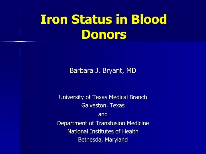 iron status in blood donors