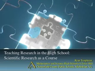 Teaching Research in the High School: Scientific Research as a Course