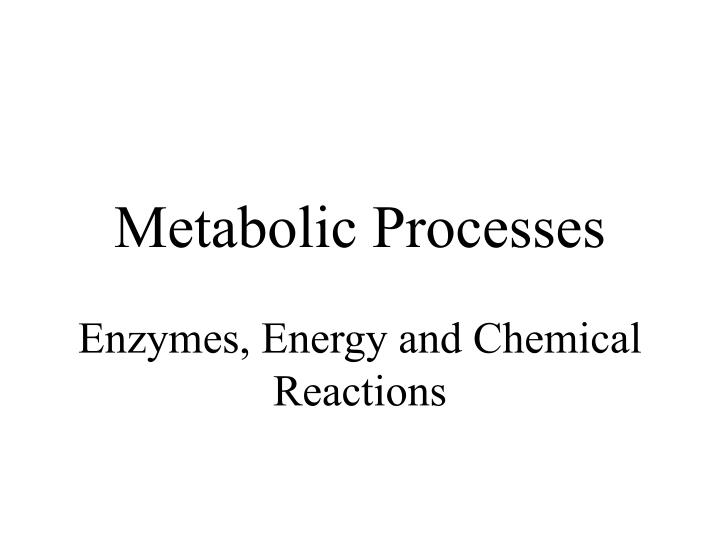 metabolic processes