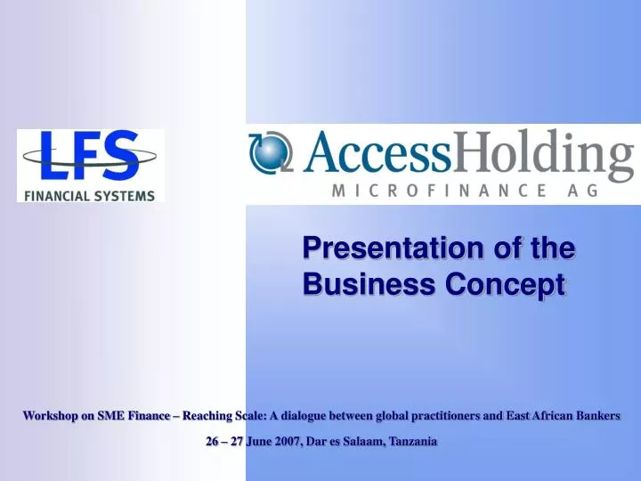 presentation of the business concept