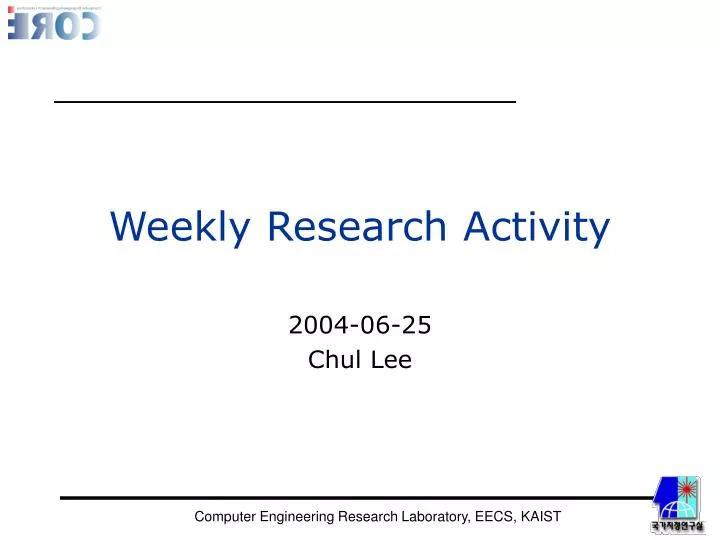 weekly research activity