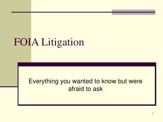 FOIA Litigation