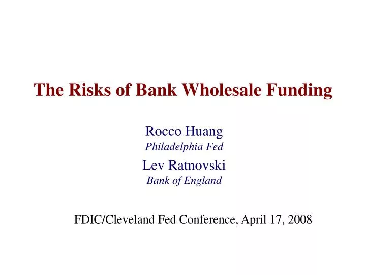 the risks of bank wholesale funding