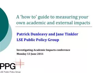 A ‘how to’ guide to measuring your own academic and external impacts