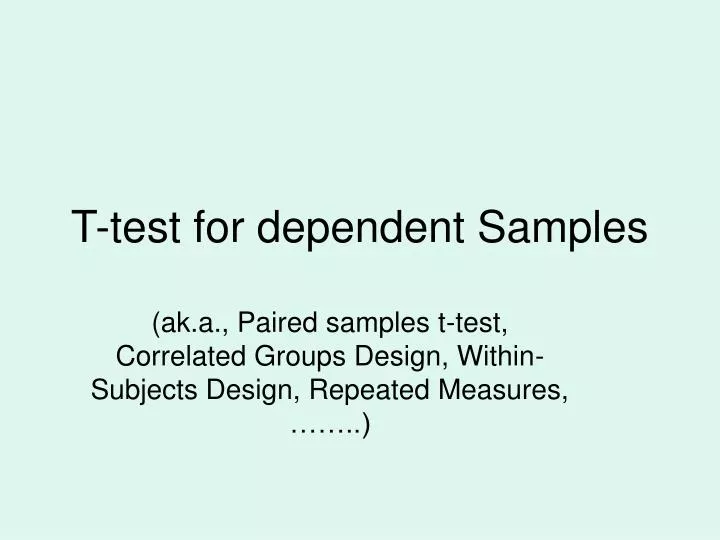 t test for dependent samples