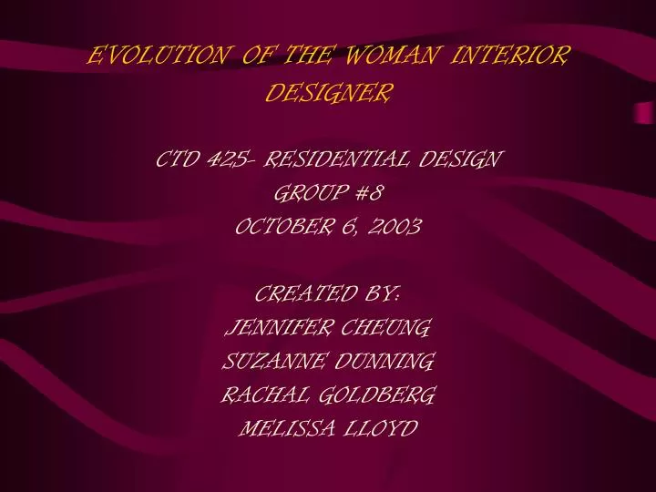 evolution of the woman interior designer