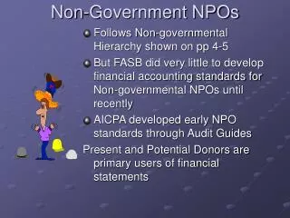 Non-Government NPOs