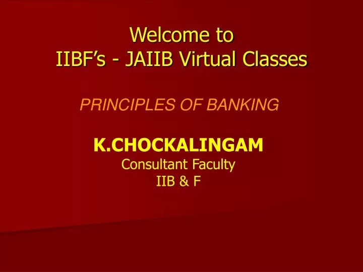 welcome to iibf s jaiib virtual classes