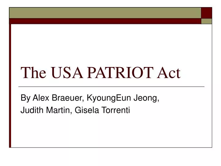usa patriot act powerpoint presentation