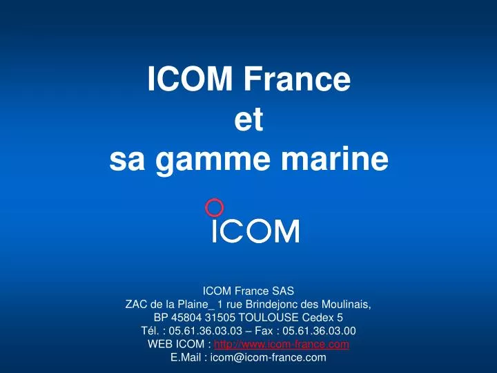 icom france et sa gamme marine
