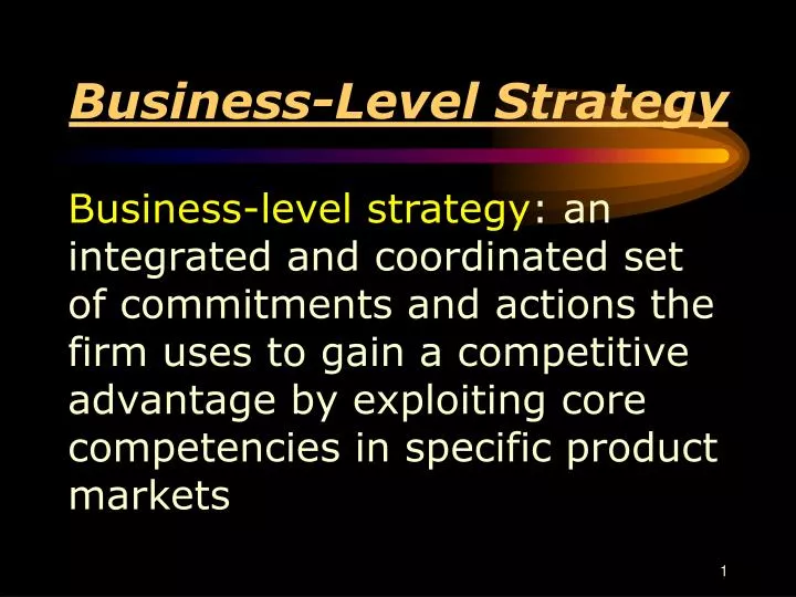 business level strategy