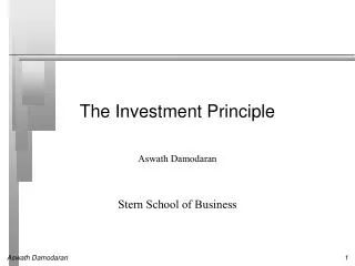 The Investment Principle