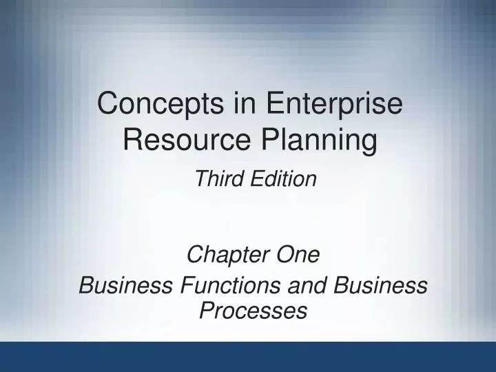 concepts in enterprise resource planning third edition