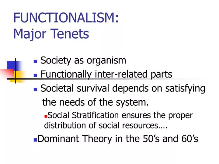 functionalism major tenets