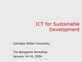 ICT for Sustainable Development
