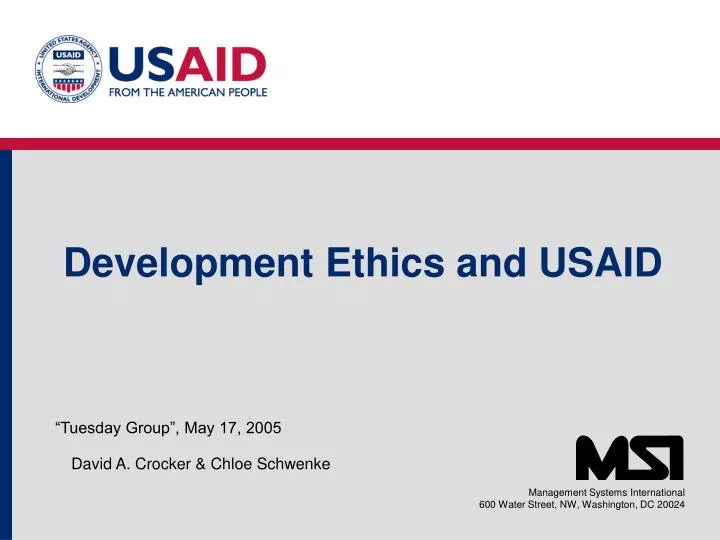 development ethics and usaid