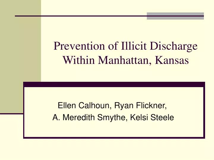 prevention of illicit discharge within manhattan kansas