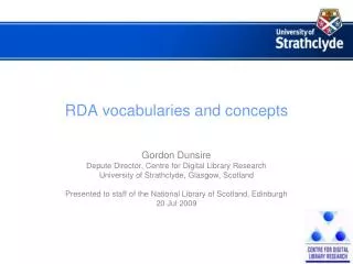 RDA vocabularies and concepts
