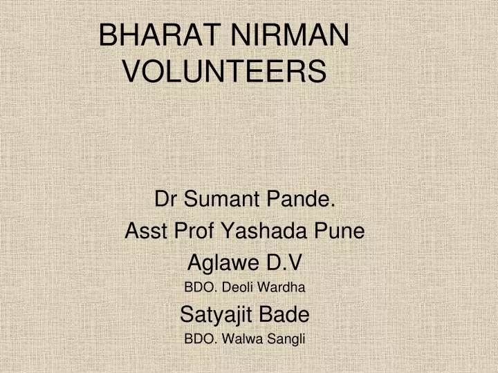 bharat nirman volunteers